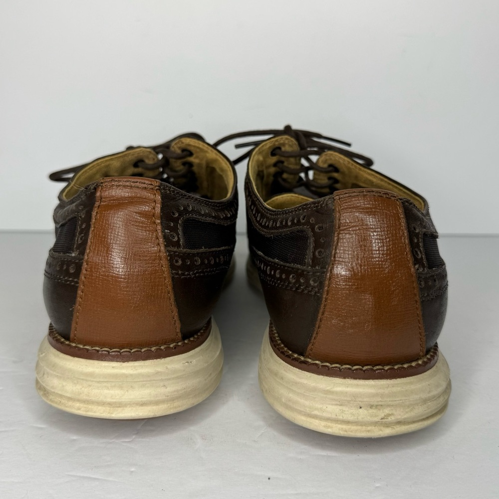 Cole Haan‎ Grand O’s Brown Leather And Fabric Wingtip Oxfords  Men’s Size 11.5 M - Picture 8 of 13